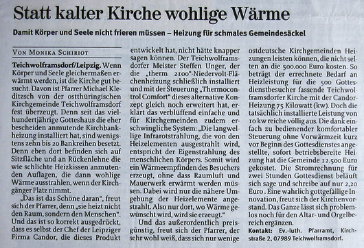 Kirchenheizung Referenz Teichwolframsdorf Kirchenheizung Referenz Teichwolframsdorf